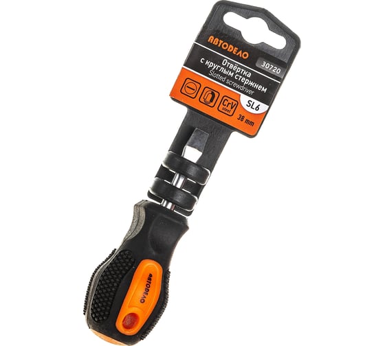 Изображение товара Шлицевая отвертка на держателе Автоdело 6х38 мм 30720 14596