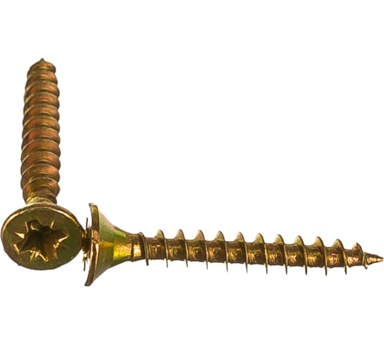 Изображение товара Универсальный саморез по дереву КрепСтройГрупп 3,5х25 желтый цинк, 500 шт. 145407