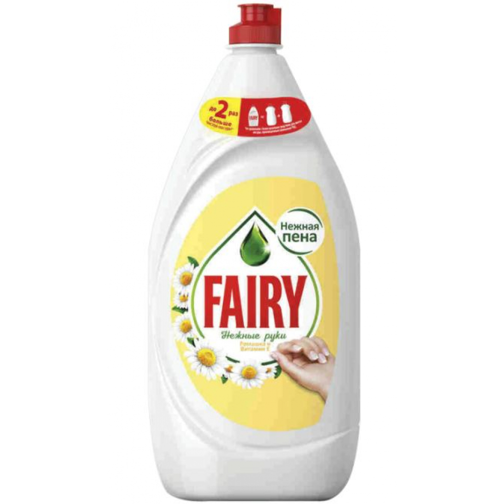 фото Средство для мытья посуды fairy нежные руки ромашка и витамин е, 1.35 л 740297 606048