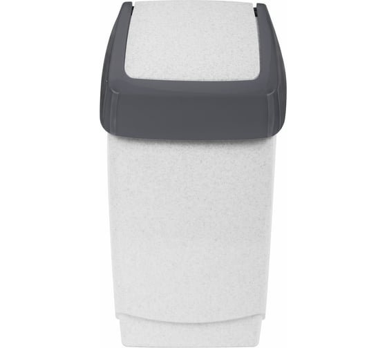 Изображение товара Ведро-контейнер с крышкой для мусора IDEA 15л, Хапс, 46х26х25 см, серое М 2471 600084 М 2471 Мраморный