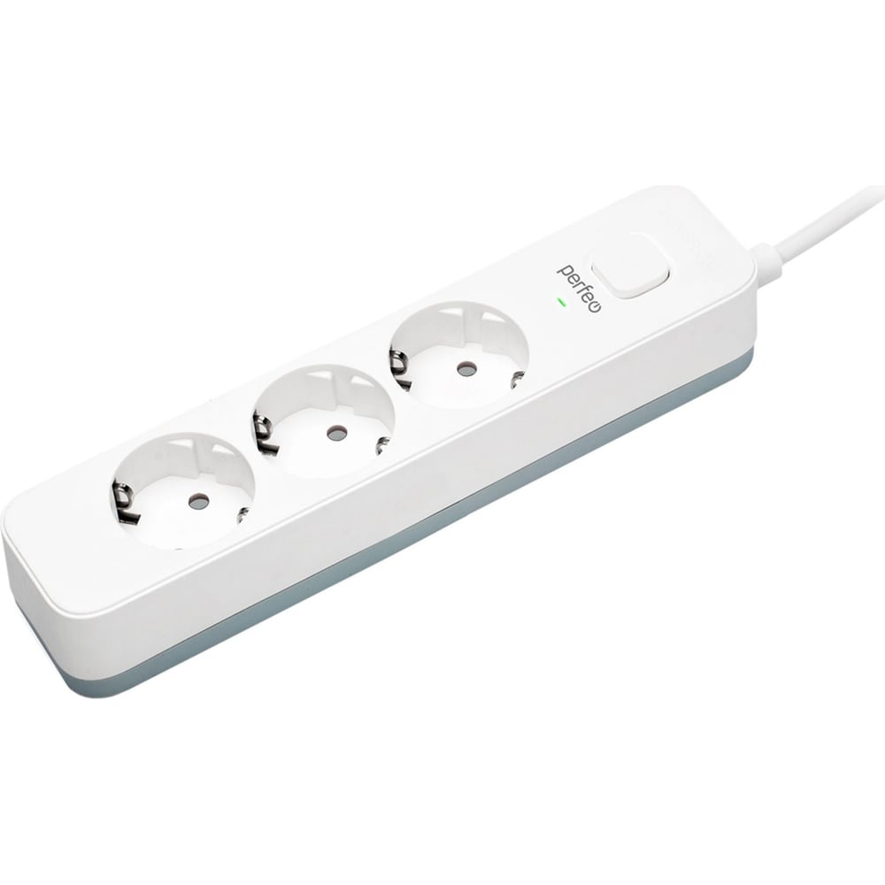 Изображение товара Сетевой фильтр PERFEO POWER STREAM 2500W 3.0 м, 3 розетки, белый 30016429 30016426