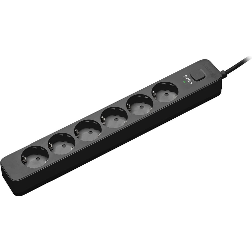Изображение товара Сетевой фильтр PERFEO POWER STREAM 2500W 6 розеток IP44 черный
