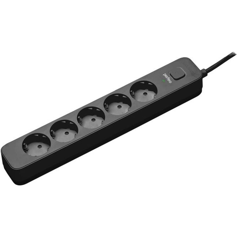 Изображение товара Сетевой фильтр PERFEO POWER STREAM 2500W 1.5 м, 5 розеток, черный 30016443 30016440