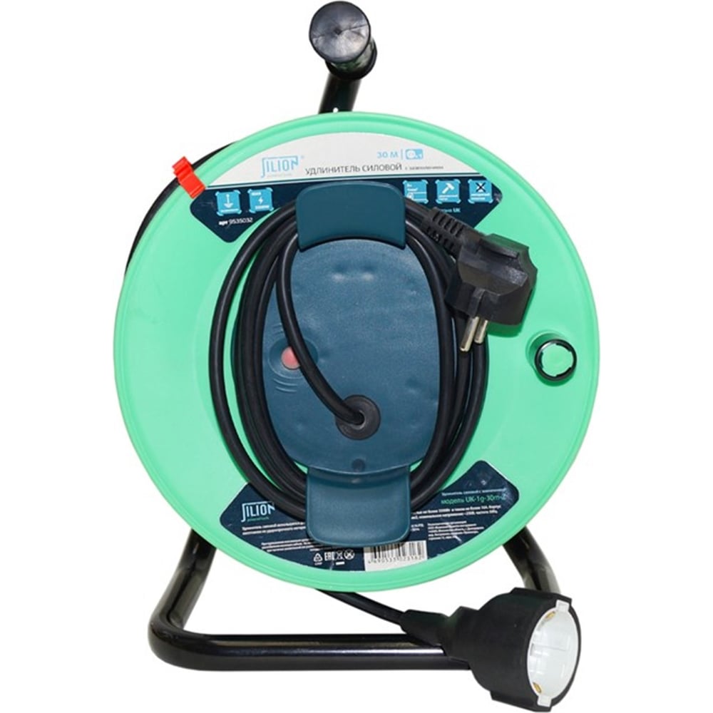 Изображение товара Удлинитель на катушке Jilion UK-1g-30m-Z с одной евророзеткой 30 метров
