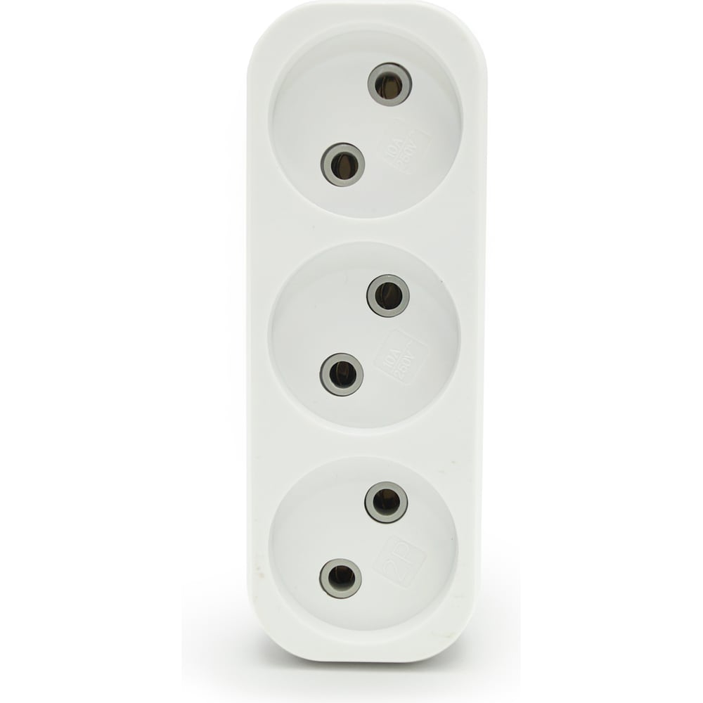 Изображение товара Разветвитель Jilion евро 3 розетки 220В 10А белый Изображение товара Разветвитель Jilion евро 3 розетки 220В 10А белый