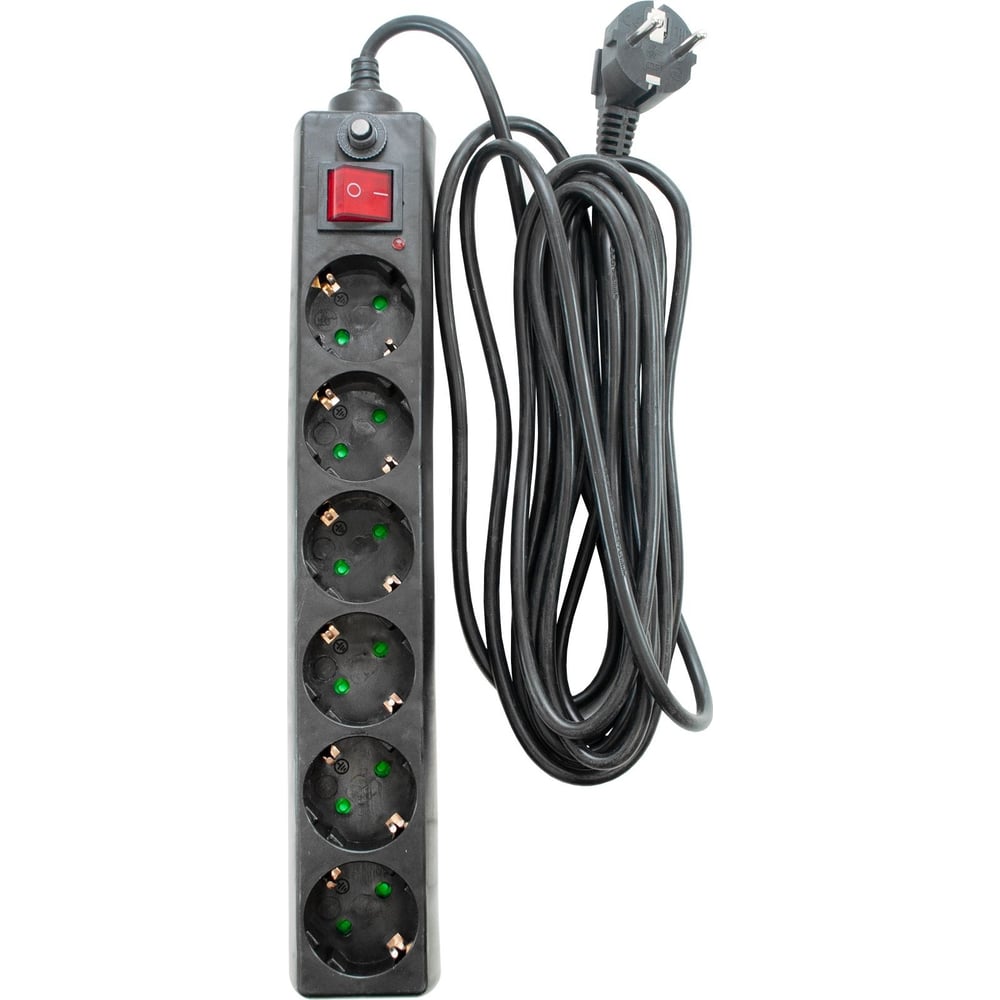 Изображение товара Сетевой фильтр Jilion UF-6g-5m-Z-V с 6 евророзетками 5 м черный