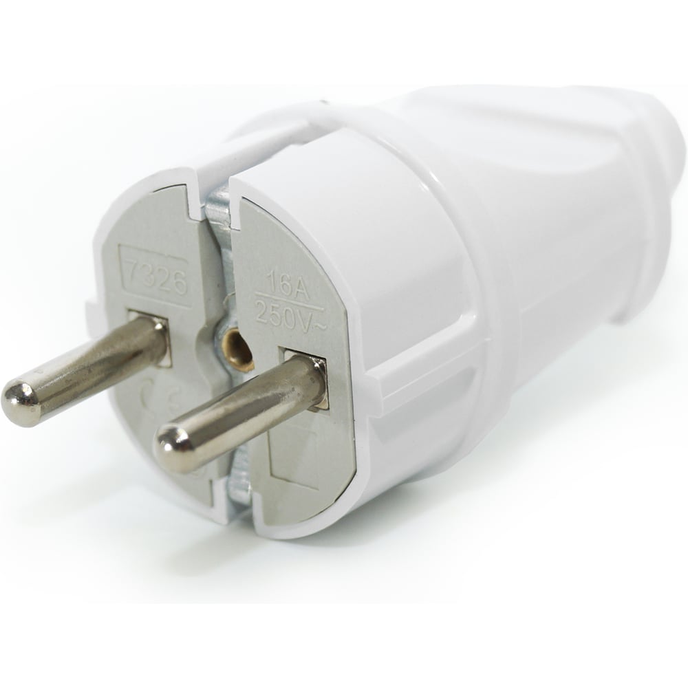 Изображение товара Вилка Schuko Jilion 9533826 с заземлением, белая, 16A