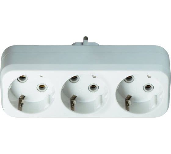Изображение товара Электрический разветвитель Jilion евро (с заземлением), 3 гнезда, линия, 16А, белый 9533880