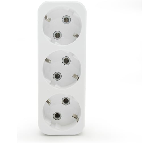 Изображение товара Электрический разветвитель Jilion евро (с заземлением), 3 гнезда, линия, 16А, белый 9533880
