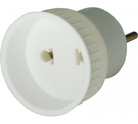 Изображение товара Электрический адаптер-переходник Jilion (без заземления), круглый, 10А, белый 9533848