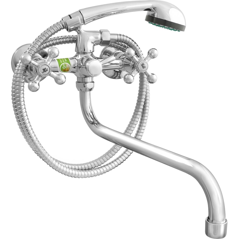 Изображение товара Ванно-душевой смеситель Juguni двуручный JGN0140 с поворотным изливом и керамической кран-буксой