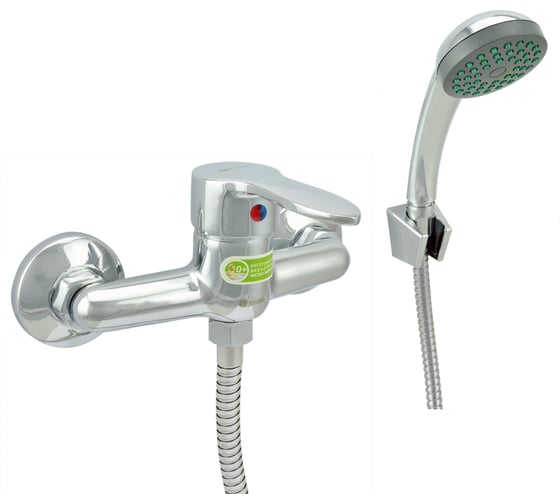 Изображение товара Одноручный смеситель для душа Juguni со шлангом, хромированной лейкой и кронштейном JGN0610 0402.606