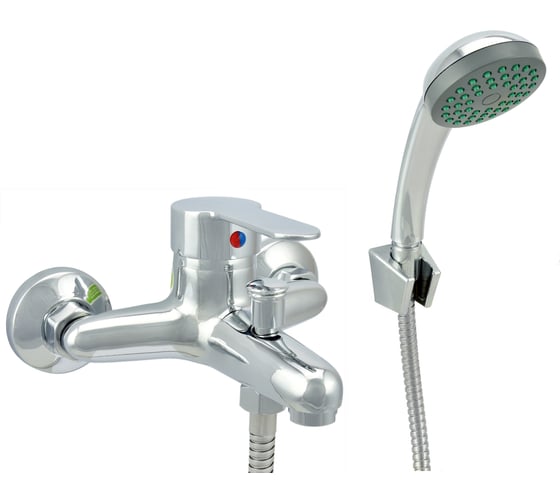 Изображение товара Ванно-душевой смеситель Juguni одноручный, со шлангом и хромированной лейкой, короткий излив JGN0210 0402.607