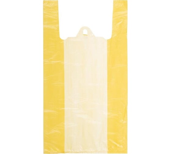Изображение товара Пакет-майка ООО Комус пнд, 30+14x57 см, желтый, 18 мкм, 100 шт. 1153965