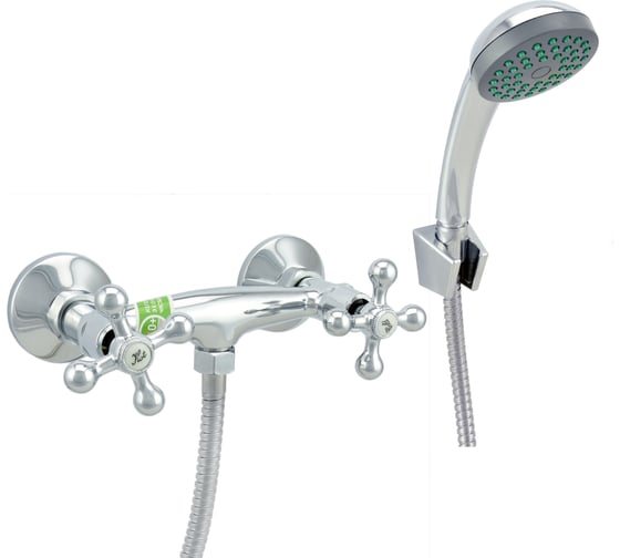 Изображение товара Двуручный смеситель для душа Juguni со шлангом, хромированной лейкой и кронштейном JGN0624 0402.755