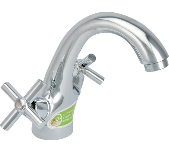 Изображение товара Двуручный смеситель для умывальника Juguni JGN0741, кран-букса керамика, хром 0402.722