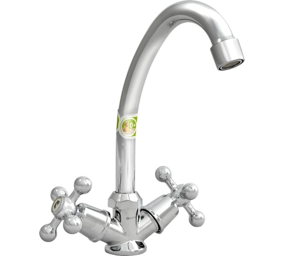 Изображение товара Двуручный смеситель для мойки Juguni JGN0340, кран-букса керамический 0402.657