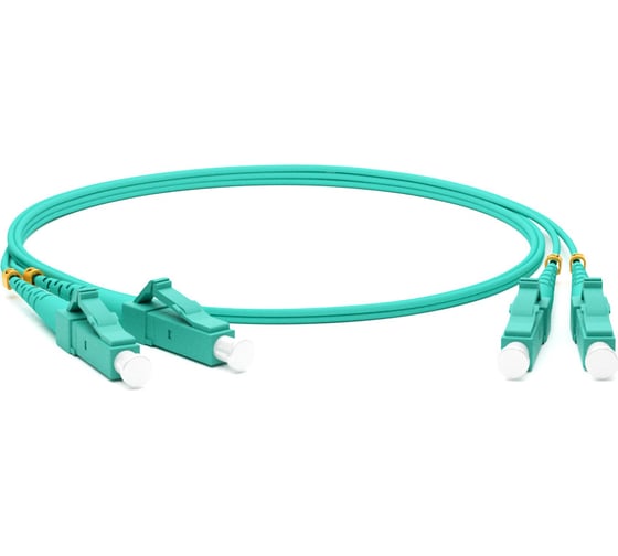 Изображение товара Волоконно-оптический патч-корд (шнур) Hyperline FC-D2-503-LC/PR-LC/PR-H-1.5M-LSZH-AQ MM 50/125(OM3), LC-LC, duplex, 10G/40G, LSZH, 1.5 м 248058