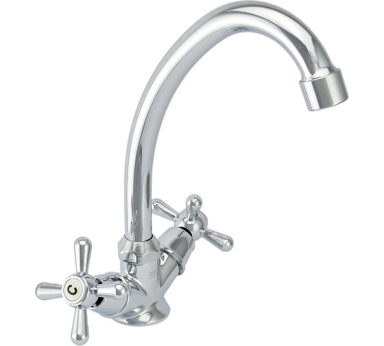 Изображение товара Смеситель для мойки Istok латунный двуручный, кран-букса керамика 0402.774