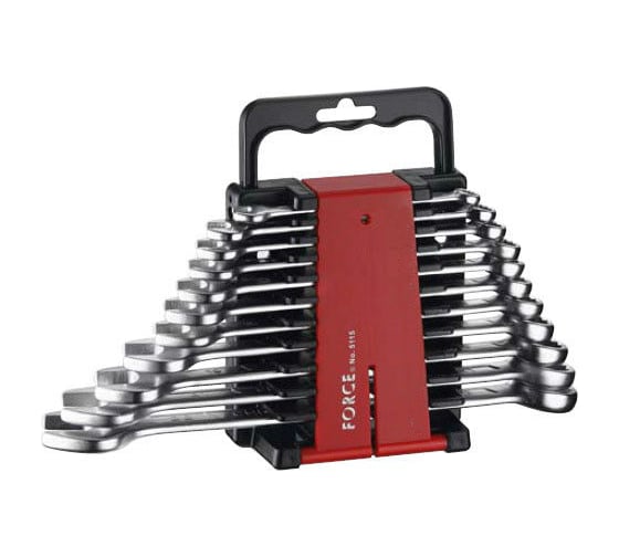 Изображение товара Набор комбинированных дюймовых ключей с 1/4"-7/8", на пластиковом держателе, 11предметов FORCE 5115S