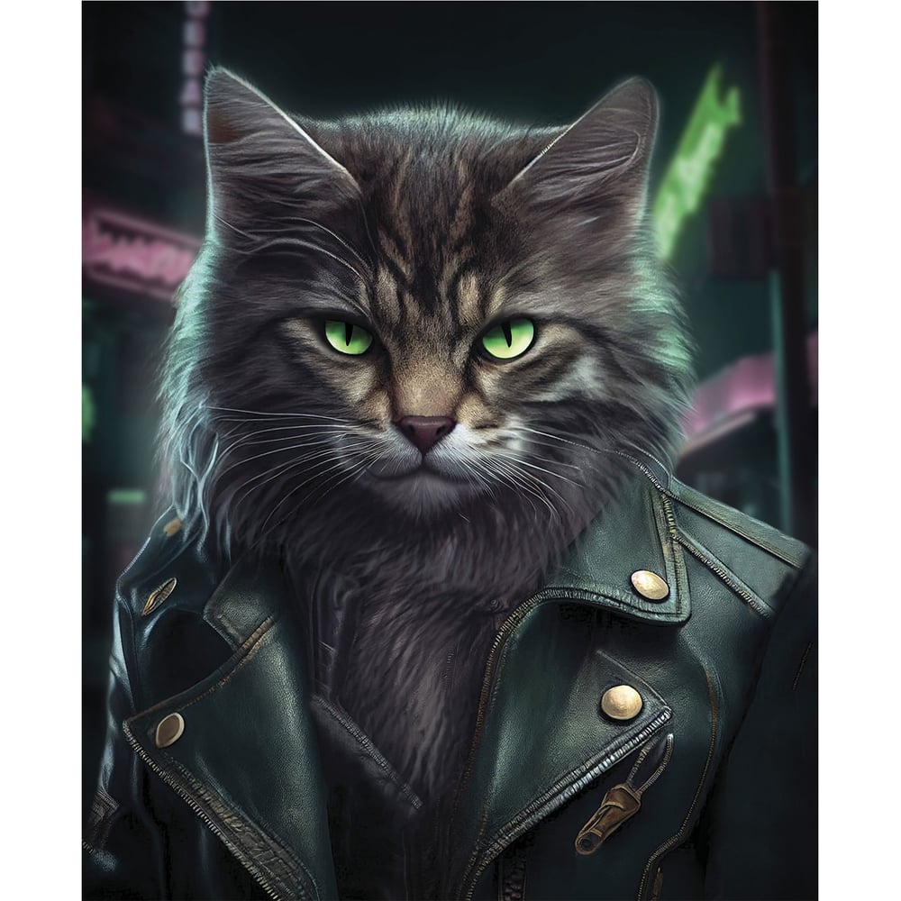 Изображение товара Картина на холсте Брутальный кот 2 40х50 см Fbrush kt45-14243