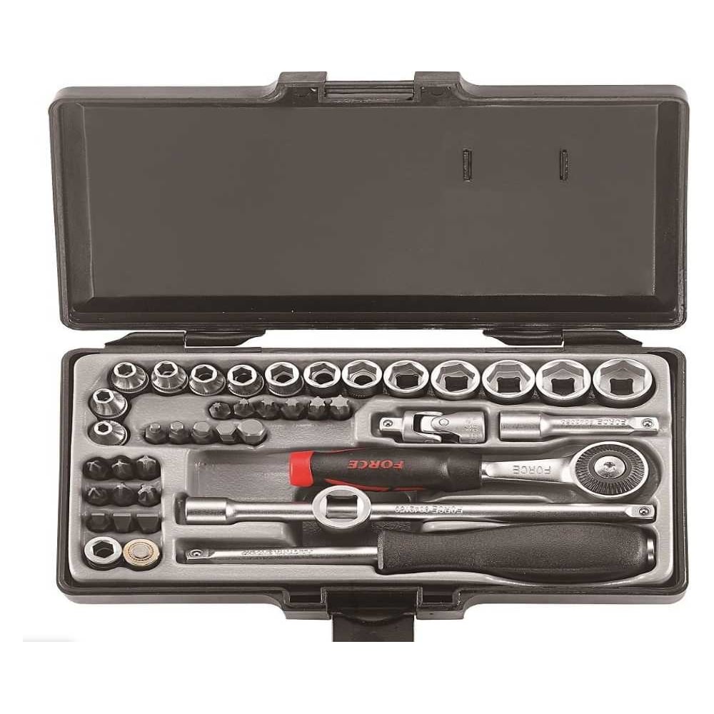 Изображение товара Набор FORCE 42 предмета 6-гранных головок с трещоткой и битами