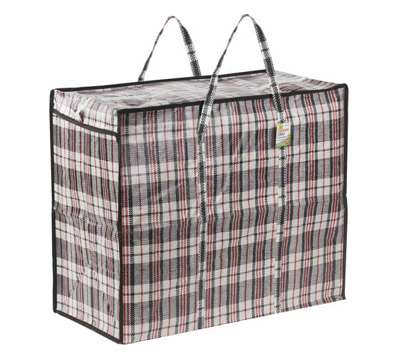 Изображение товара Хозяйственная сумка-баул ЛЮБАША полипропилен 60x50x30 см, 90 л, черно-красная, 150 г/м2 604702