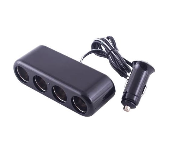 Изображение товара Разветвитель прикуривателя SKYWAY 4 гнезда, черный, предохранитель 10А S02301014