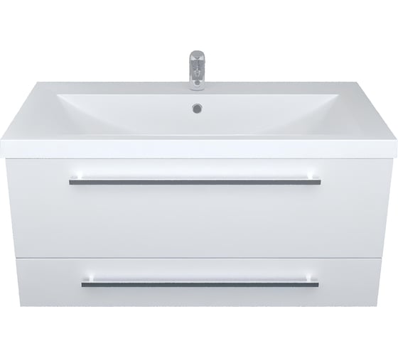 Изображение товара Тумба под раковину в ванную 1Marka Соната 75 см подвесная Белый глянец У51041