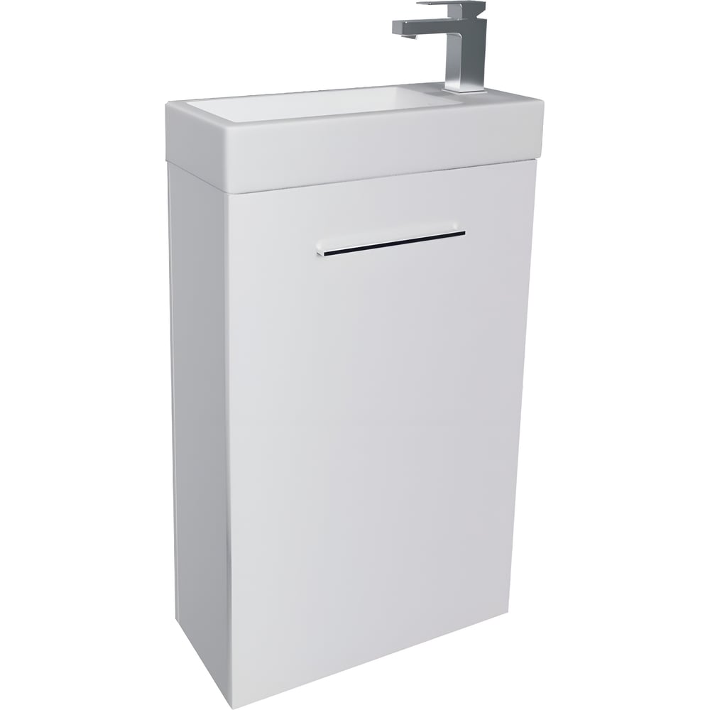 Изображение товара Тумба под раковину 1Marka Ноктюрн 40 см МДФ подвесная белый глянец