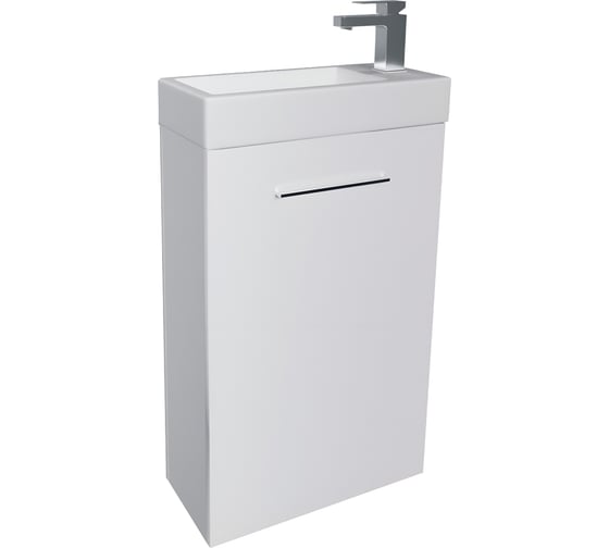 Изображение товара Тумба под раковину в ванную 1Marka Ноктюрн 40 см МДФ подвесная Белый глянец У37625