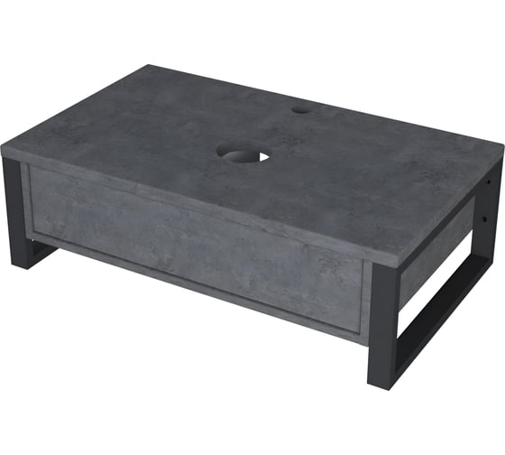 Изображение товара Тумба под раковину в ванную 1Marka GRUNGE LOFT 100 см подвесная Бетон темно-серый У85850