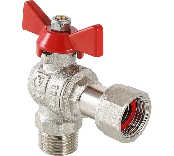 Изображение товара Шаровый кран VALTEC BASE угловой с накидной гайкой, 3/4 внутренняя-наружная VT.267.N.0505