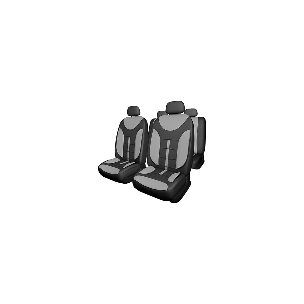 фото Чехлы на сиденья skyway drive-2 полиэстер, 11 предметов, черно/серый s01301158