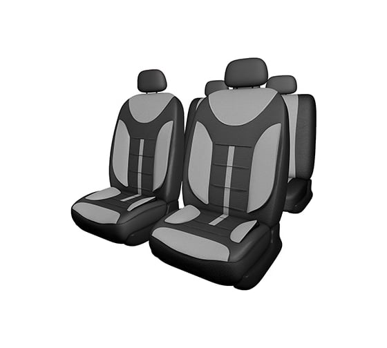 Изображение товара Чехлы на сиденья SKYWAY Drive-2 полиэстер, 11 предметов, черно/серый S01301158