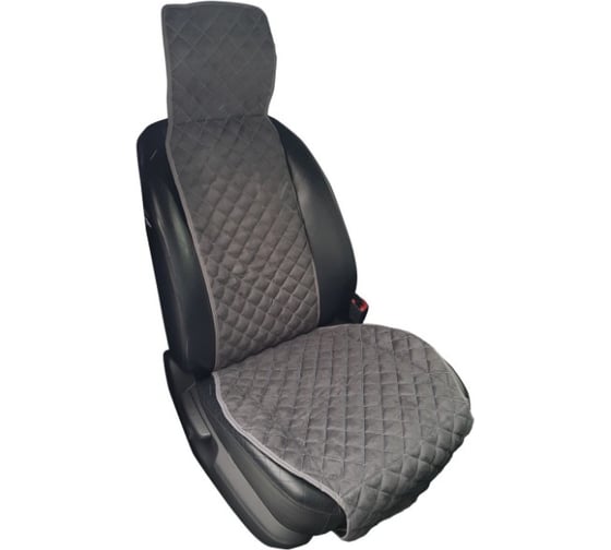 Изображение товара Накидка сиденья SKYWAY EXPENSIV алькантара, серая, строчка белая S01302015