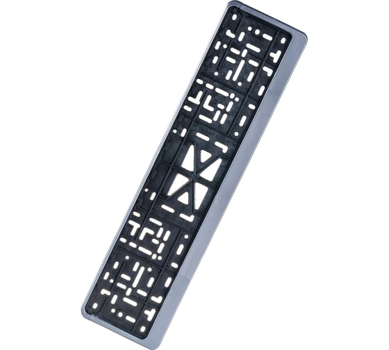 Изображение товара Рамка для номера SKYWAY пластмассовая, с защелкой, серая, без надписи, полированная S04102002