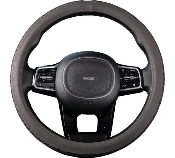 Изображение товара Оплетка SKYWAY Real-8 М, серая, экокожа S01108014