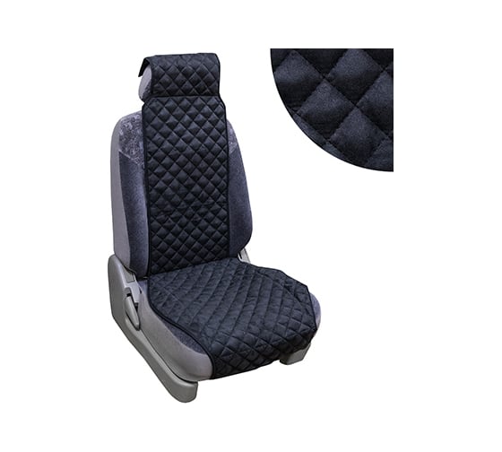 Изображение товара Накидка сиденья SKYWAY EXPENSIV алькантара, черная, строчка черная S01302018