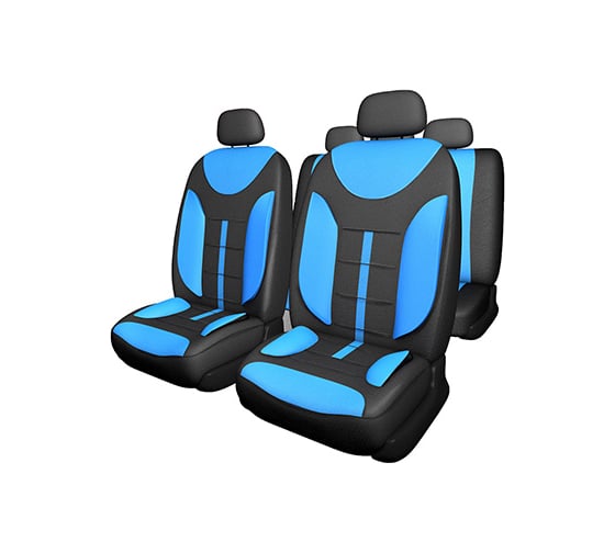 Изображение товара Чехлы на сиденья SKYWAY Drive-2 полиэстер, 11 предметов, черно/синий S01301156