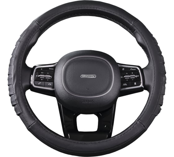 Изображение товара Оплетка SKYWAY Real-5 М, черная, натуральная кожа S01108008