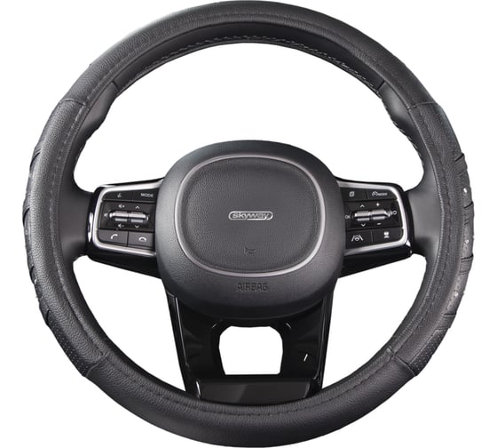 Изображение товара Оплетка SKYWAY Luxury-3 M, черная, экокожа S01102264