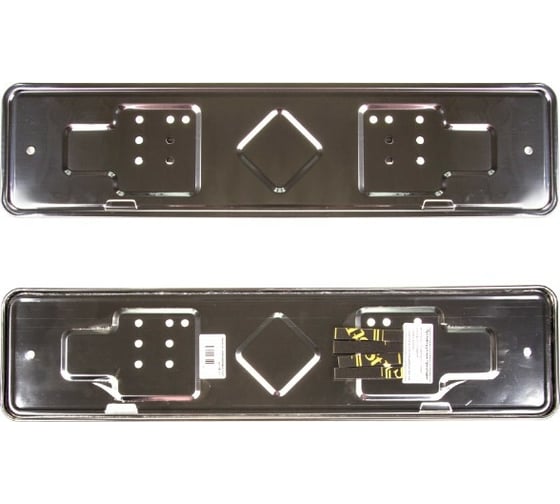 Изображение товара Рамка для номера SKYWAY металл, под болт, нержавеющая сталь, без надписи с противошумными полосками S04101005