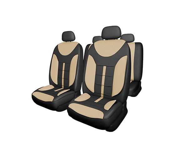 Изображение товара Чехлы на сиденья SKYWAY Drive-2 полиэстер, 11 предметов, черно/бежевый S01301159