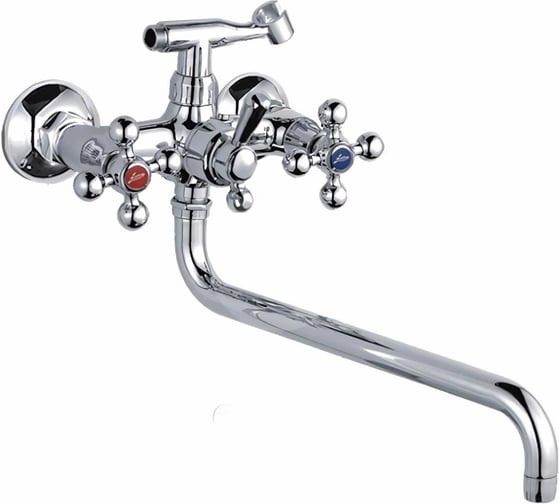 Изображение товара Смеситель для ванны LEDEME длинный излив, с шаровым переключателем, керамика L2619-2 805962