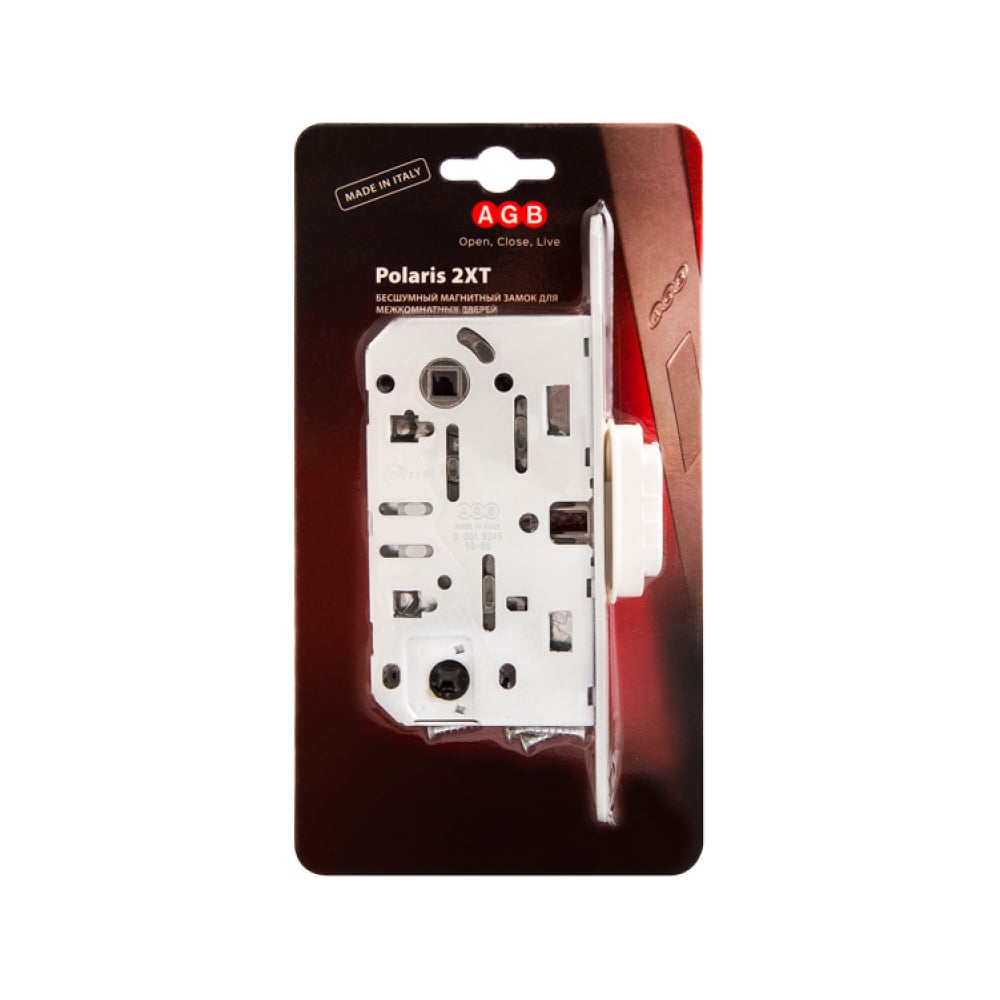 Изображение товара Межкомнатный замок AGB B06102.50.91.567 белый магнитный защелка сталь ЦАМ