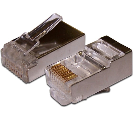 Изображение товара Коннектор RJ-45 TWT 8P8C FTP категория 5e, экранированный, универсальный, 100 шт. в упаковке PL45/S-8P8C
