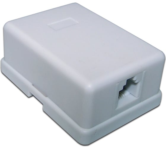 Изображение товара Настенная телефонная розетка TWT 1 порт RJ12, белая, винтовая, SS1-12-WH