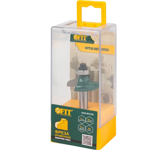 Изображение товара Фреза кромочная калевочная с подшипником (30х12х56.3 мм) FIT 3625-081230