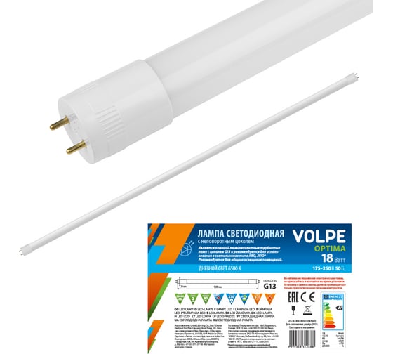 Изображение товара Светодиодная лампа с матовым рассеивателем Volpe LED-T8-18W/DW/G13/FR/FIX/O 10076
